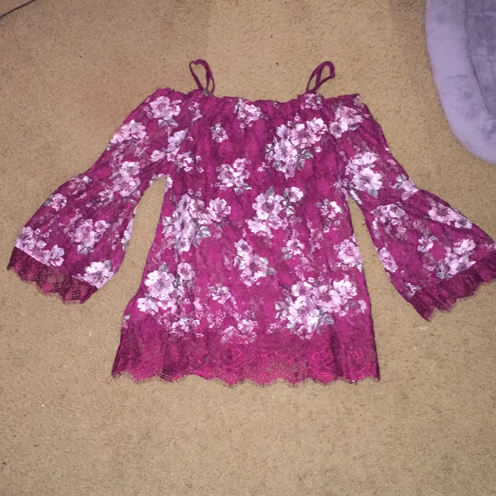 Sheer Floral Dress Shirt